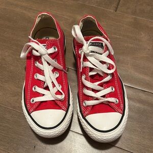 Converse red low tops